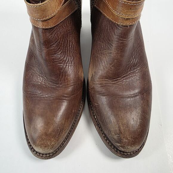 Bed Stu Cobbler Boots Womens Size 9 Brown Leather Ankle Buckle Zip Distressed - Picture 4 of 15
